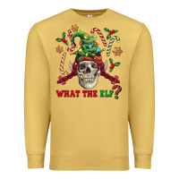 Antique Gold what the elf skull Premium Sweatshirt - FaDigitalArtStudio
