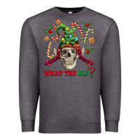 Charcoal Heather what the elf skull Premium Sweatshirt - FaDigitalArtStudio