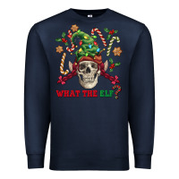 Navy what the elf skull Premium Sweatshirt - FaDigitalArtStudio