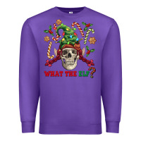 Purple what the elf skull Premium Sweatshirt - FaDigitalArtStudio