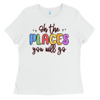 White oh the places you will go Ladies Tee - MaliasSmallBusiness
