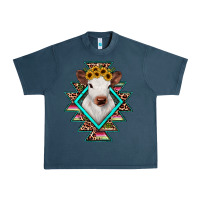Midnight Navy heifer cowhide aztec Urban Heavy Tee - JahusDesignShop