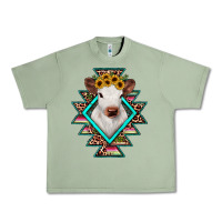 Oil Green heifer cowhide aztec Urban Heavy Tee - JahusDesignShop