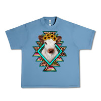 Pebble Blue heifer cowhide aztec Urban Heavy Tee - JahusDesignShop