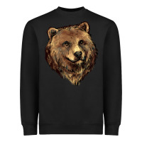 Black Grizzly Bear Head Heavyweight Sweatshirt - HowdyJamesFarm
