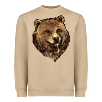 Grizzly Bear Head Heavyweight Sweatshirt | Teevron