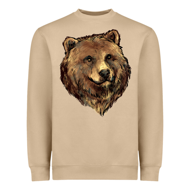 Grizzly Bear Head Heavyweight Sweatshirt by HowdyJamesFarm | Teevron