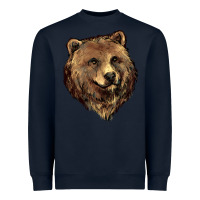 Navy Grizzly Bear Head Heavyweight Sweatshirt - HowdyJamesFarm