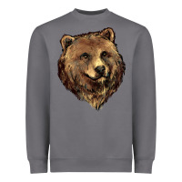 Storm Grizzly Bear Head Heavyweight Sweatshirt - HowdyJamesFarm
