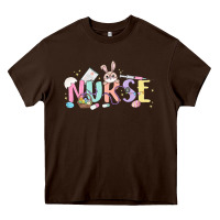 Chocolate Brown easter nurse Heavy Core Tee - MaliasSmallBusiness