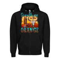 Black something in the orange Zipper Hoodie - OliviaCreatesArt