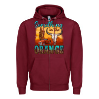 Burgundy something in the orange Zipper Hoodie - OliviaCreatesArt