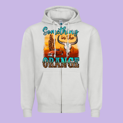 Something In The Orange Zipper Hoodie Designed By Oliviacreatesart