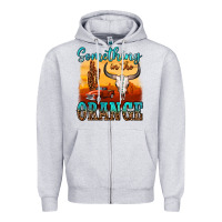 Heather Grey something in the orange Zipper Hoodie - OliviaCreatesArt