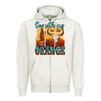 Oatmeal Heather something in the orange Zipper Hoodie - OliviaCreatesArt