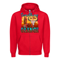 Red something in the orange Zipper Hoodie - OliviaCreatesArt