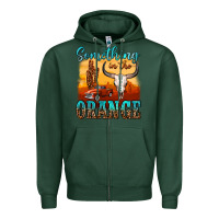 Sports Green something in the orange Zipper Hoodie - OliviaCreatesArt