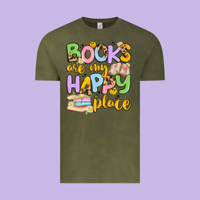 Books Are My Happy Place Vintage Tee Designed By Artiststas