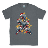 Charcoal Heather Christmas Tree With Manatee Classic Tee - LillyAllenDesigns