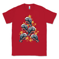 Red Christmas Tree With Manatee Classic Tee - LillyAllenDesigns