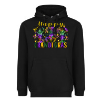 Black happy crawdi gras mardi gras crawfish Heavyweight Hoodie - FaDigitalArtStudio
