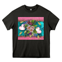 Asphalt v.d flowers and hearts Heavy Core Tee - AdoDesignShop