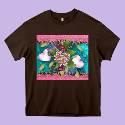 V.d Flowers And Hearts Heavy Core Tee Designed By Adodesignshop