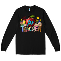 Black a teacher Long Sleeve Tee - NancyCooperArtShop