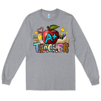 Heather Grey a teacher Long Sleeve Tee - NancyCooperArtShop