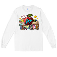White a teacher Long Sleeve Tee - NancyCooperArtShop