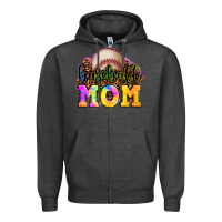Charcoal Heather baseball mom Zipper Hoodie - OliviaCreatesArt