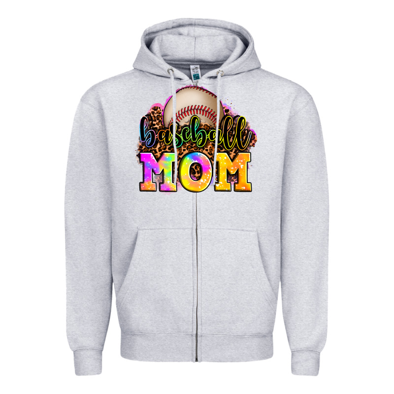 Baseball Mom Zipper Hoodie by OliviaCreatesArt | Teevron