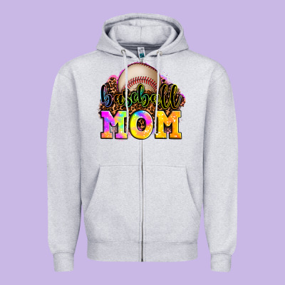Baseball Mom Zipper Hoodie Designed By Oliviacreatesart