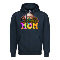 Navy baseball mom Zipper Hoodie - OliviaCreatesArt