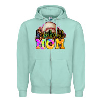 Seafoam baseball mom Zipper Hoodie - OliviaCreatesArt