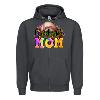 Smoke baseball mom Zipper Hoodie - OliviaCreatesArt