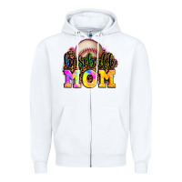 White baseball mom Zipper Hoodie - OliviaCreatesArt