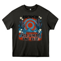 Asphalt dream' in red white and blue Heavy Core Tee - MaliasSmallBusiness