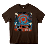 Chocolate Brown dream' in red white and blue Heavy Core Tee - MaliasSmallBusiness