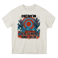 Cream dream' in red white and blue Heavy Core Tee - MaliasSmallBusiness
