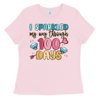 Bubblegum Pink i sparkled my way through 100 days Ladies Tee - MaliasSmallBusiness