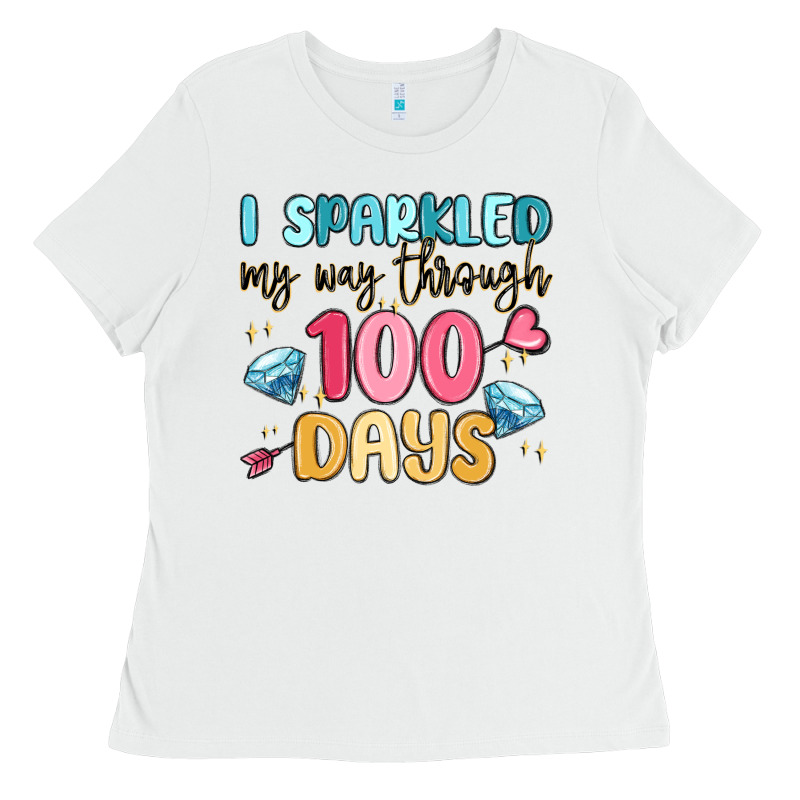 I Sparkled My Way Through 100 Days Ladies Tee by MaliasSmallBusiness | Teevron