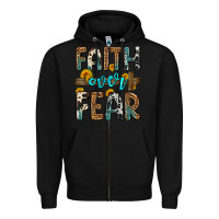 Black faith over fear Zipper Hoodie - OliviaCreatesArt