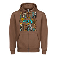 Chestnut faith over fear Zipper Hoodie - OliviaCreatesArt