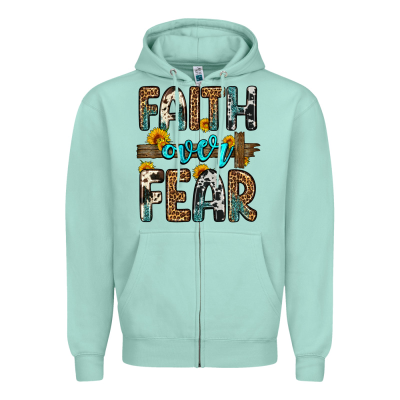 Faith Over Fear Zipper Hoodie by OliviaCreatesArt | Teevron
