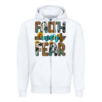 White faith over fear Zipper Hoodie - OliviaCreatesArt