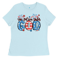 Baby Blue one nation under god Ladies Tee - MaliasSmallBusiness