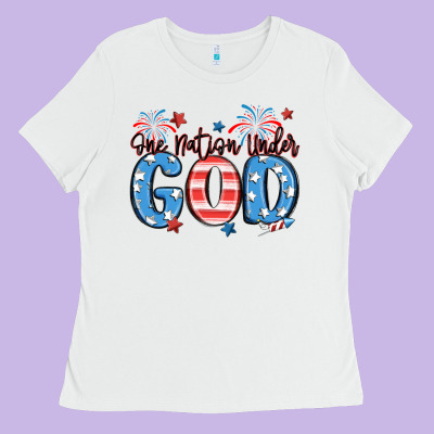 One Nation Under God Ladies Tee Designed By Maliassmallbusiness