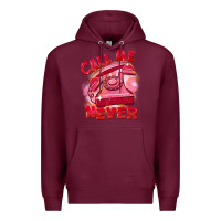 Burgundy Call me never Premium Hoodie - FaDigitalArtStudio