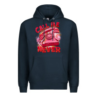 Navy Call me never Premium Hoodie - FaDigitalArtStudio